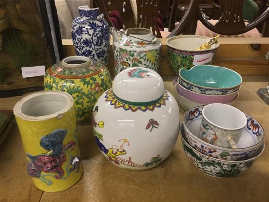 Collection of Chinese porcelain, including ginger jars etc
